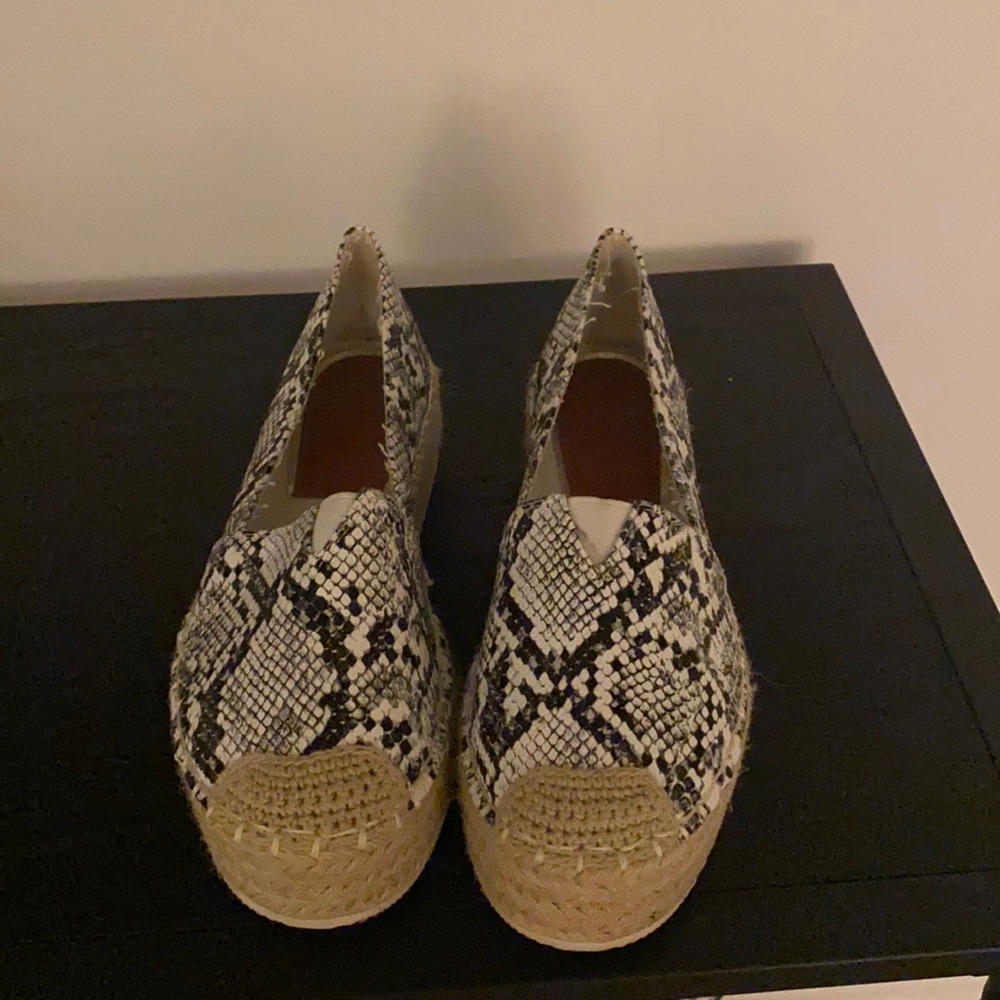 Snakeskin espadrille slides - worn once